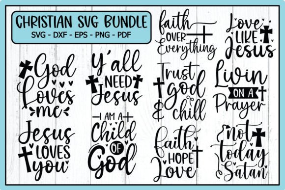 Christian Bundle SVG & Jesus Svg Graphics for Crafts
