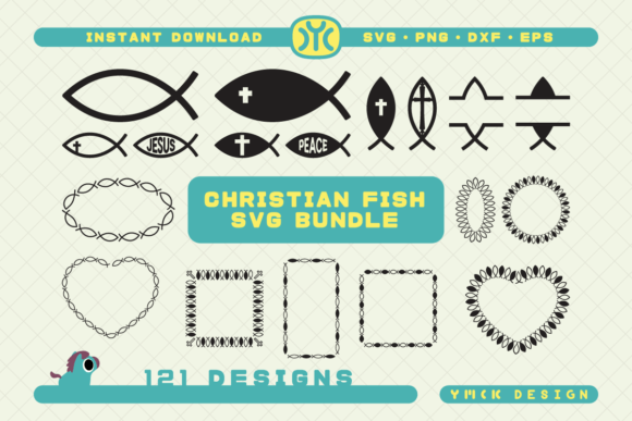 Christian Fish SVG Bundle 121 Designs for Branding & Packaging