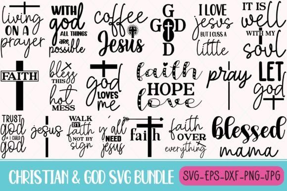 Christian God SVG Bundle 2 Graphics for Crafts Branding