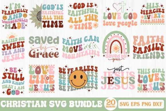 Christian Quotes Retro SVG Bundle: Graphics for Crafts & Content