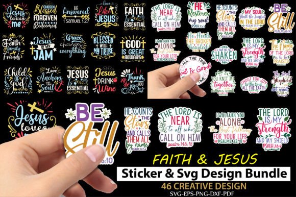 Faith Jesus Sticker Svg Bundle: Graphics & Crafts for Branding