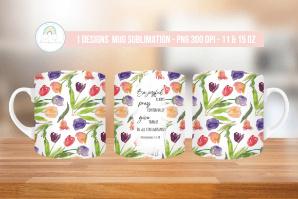 Spring Christian Mug Wrap Sublimation Graphics & Crafts